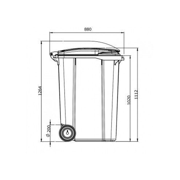 Afvalcontainer 360 liter grijs met geel deksel (6097145650669)