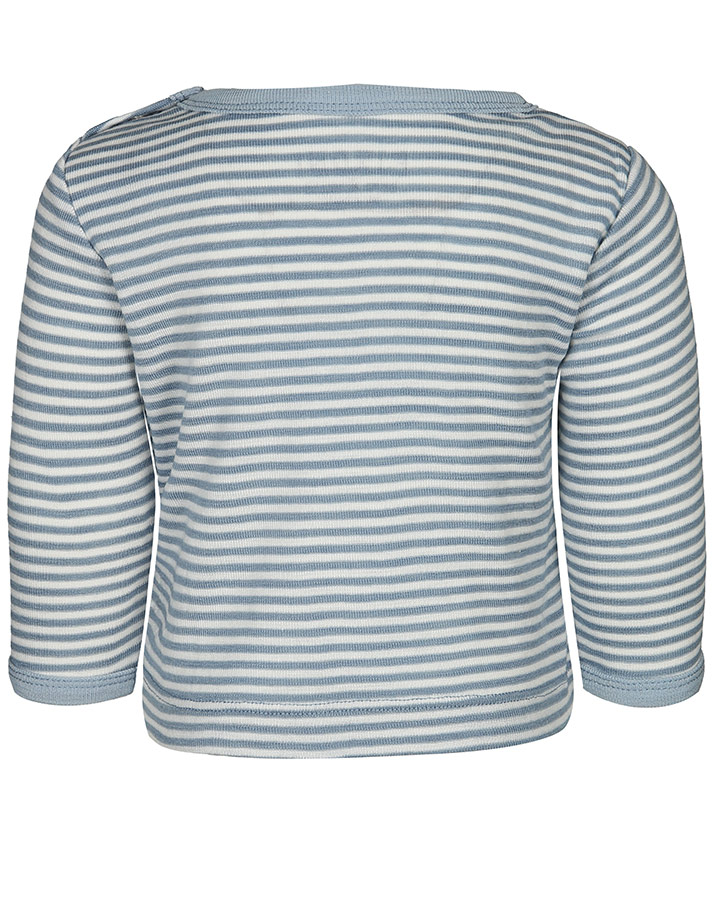 Langarm-Shirt JOY STRIBE mit Seide in blau/weiß