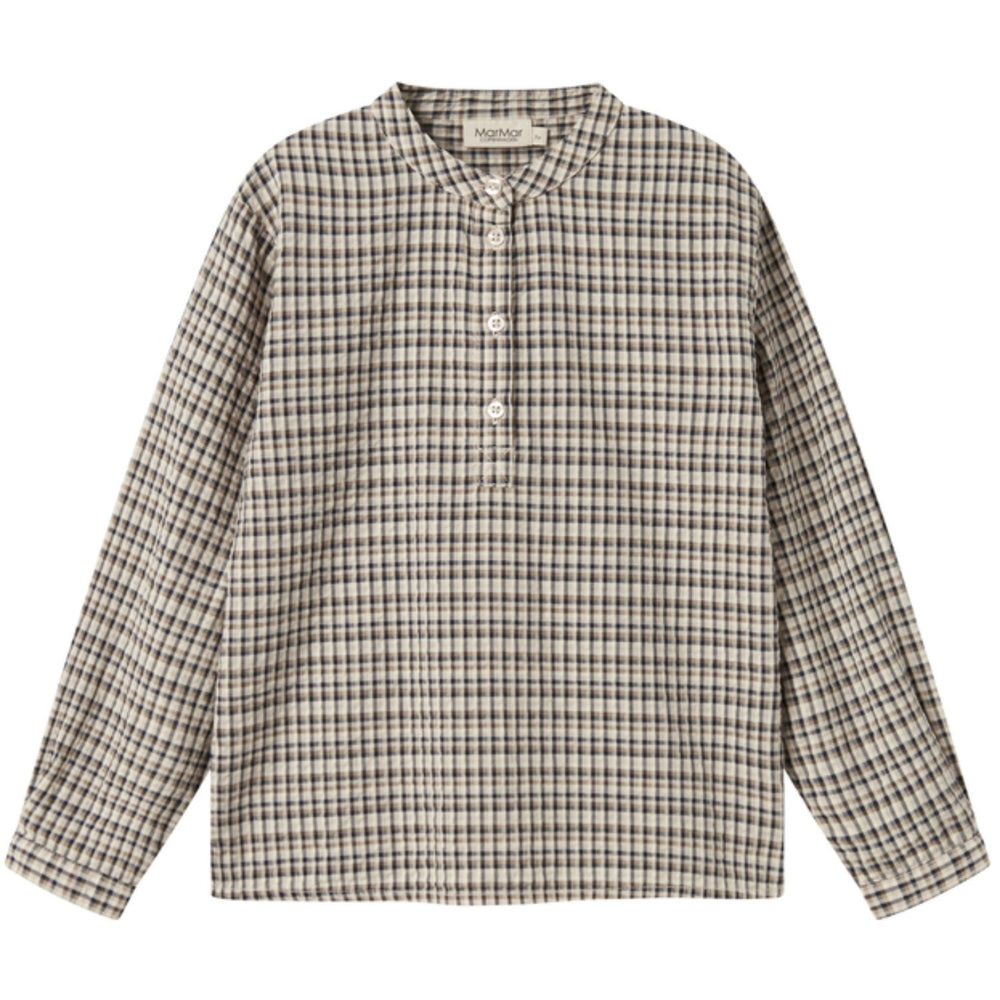 Køb MarMar Seersucker Check Pilot Navy Check Tokyo Skjorte