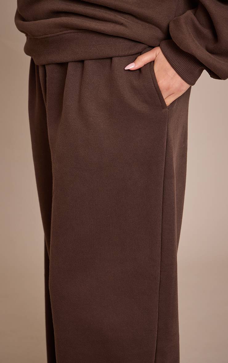 Chocolat Pantalon De Jogging Droit En Molleton De Coton Grande Taille