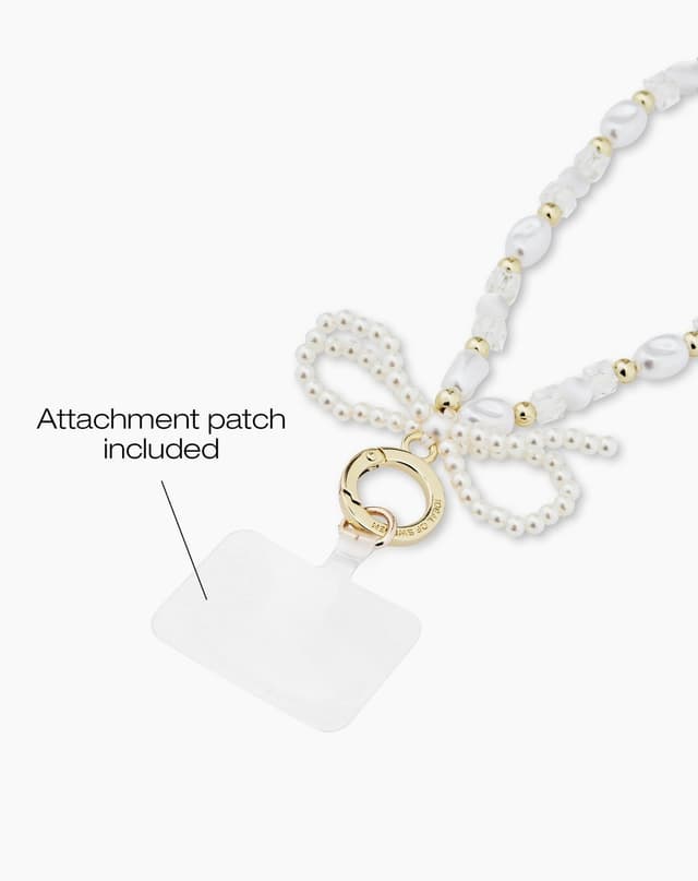 Phone Wristlet Strap Pearl Bow