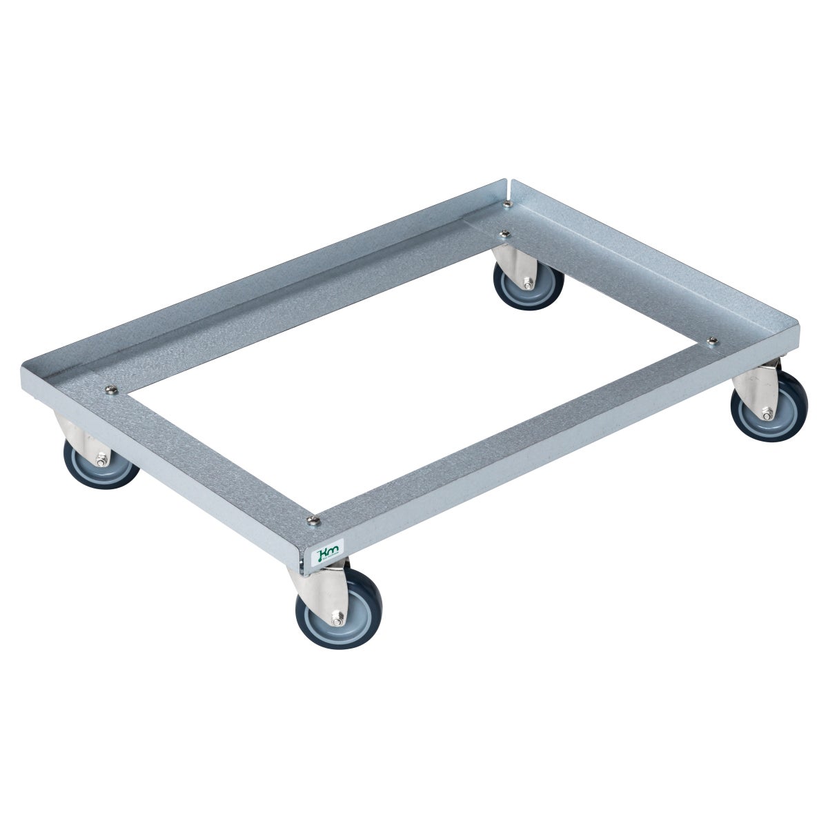 Kongamek gegalvaniseerde trolley 616x416x128mm met 4 zwenkwielen zonder remmen