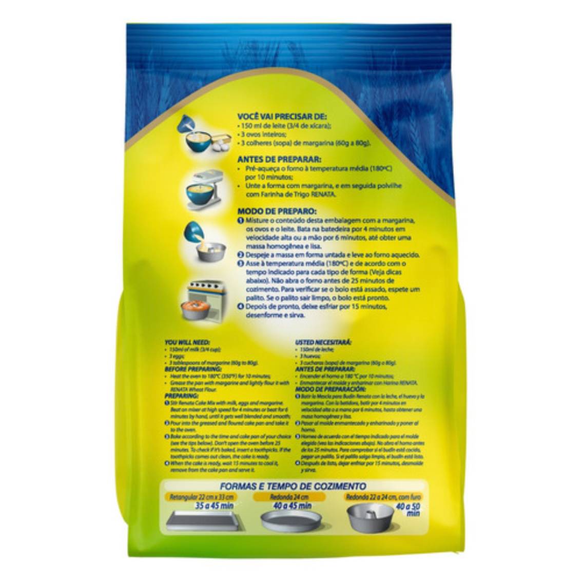 PREPARADO PARA BOLO RENATA SABOR LIMÃO 400G