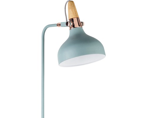 Staande lamp, 1-lichts, H 158 cm, Neordic Juna, hout/koper/zachtgroen