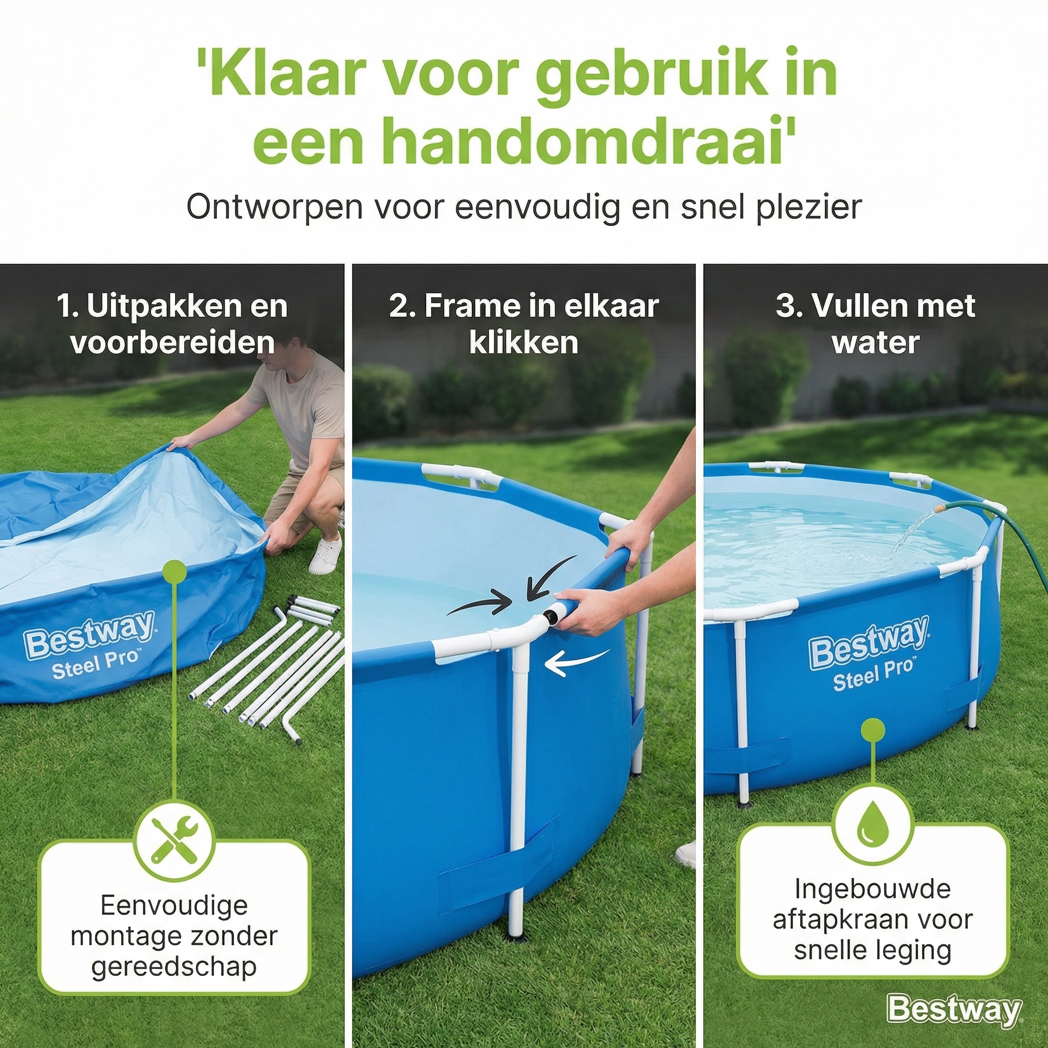 Bestway steel pro 221x150x43cm zwembad