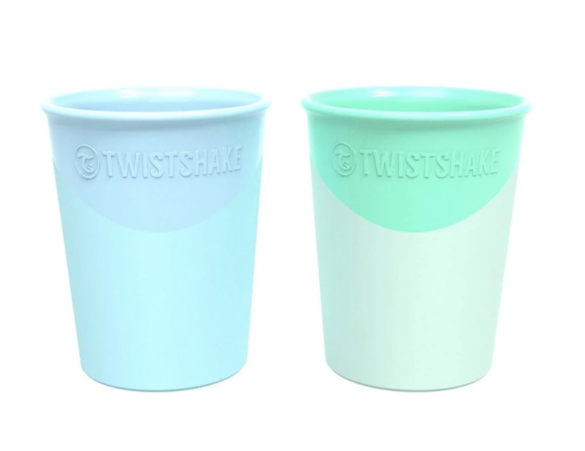 TWISTSHAKE LOT DE 2 TASSES POUR BÉBÉ BLEU/VERT