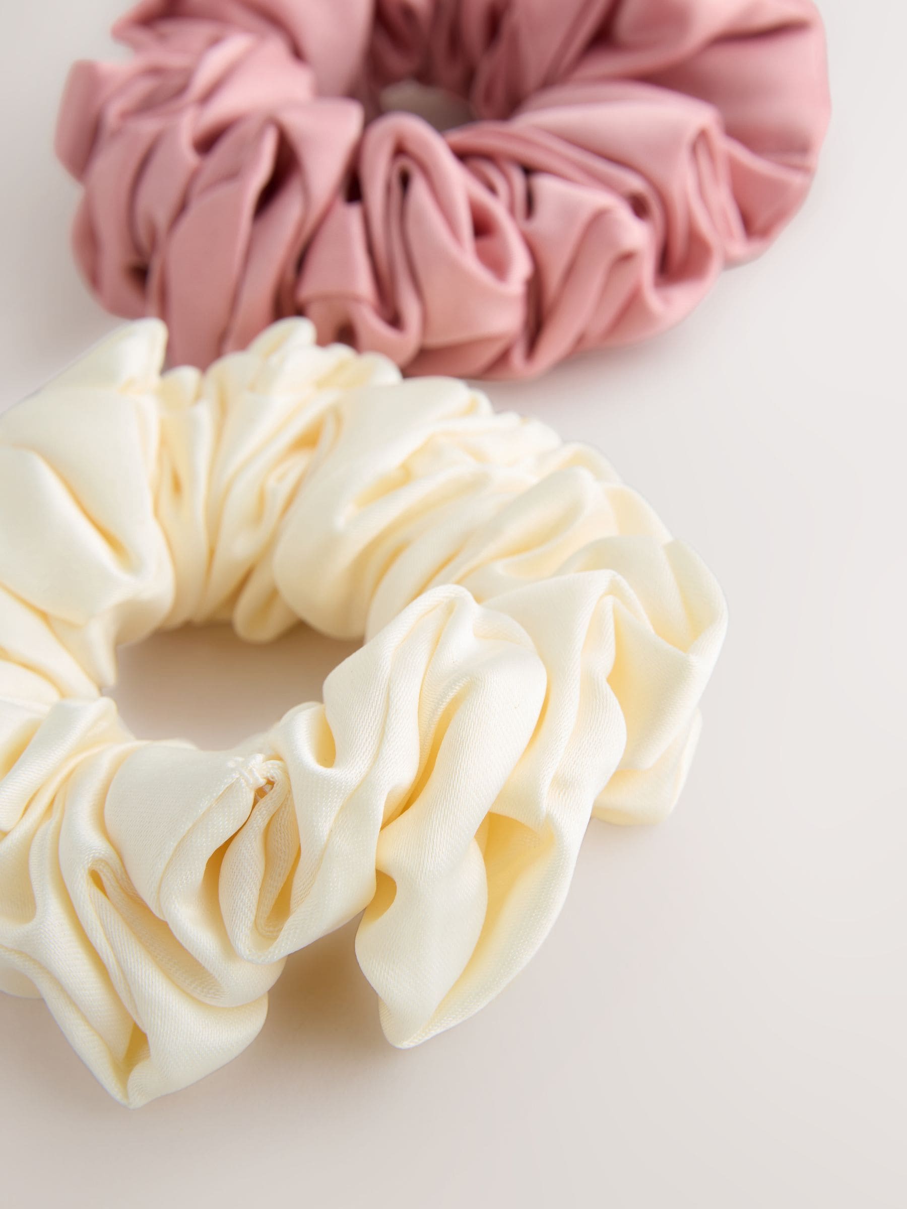 Roze/ecru - Oversized Scrunchies 2 Pack