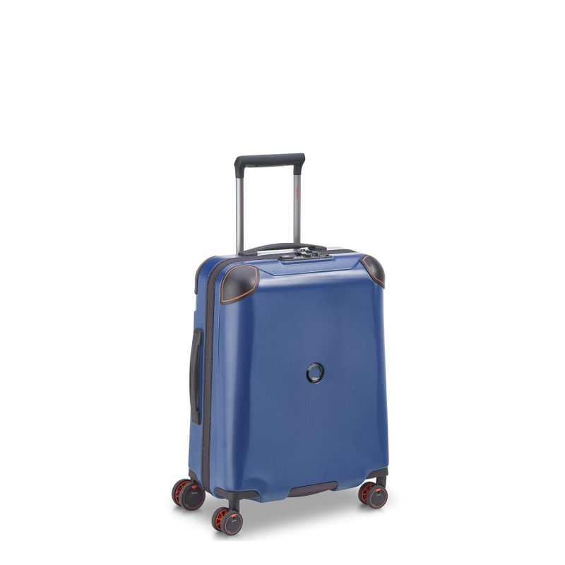 Valise cabine rigide Cactus Slim port USB 55cm Bleu
