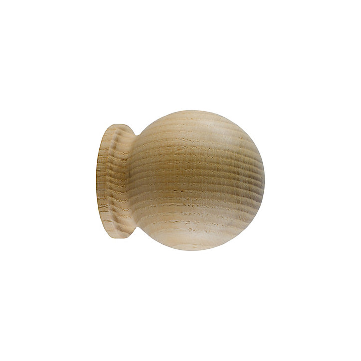 Embout boule pleine pour barre à rideau GoodHome 28 mm Symi naturel