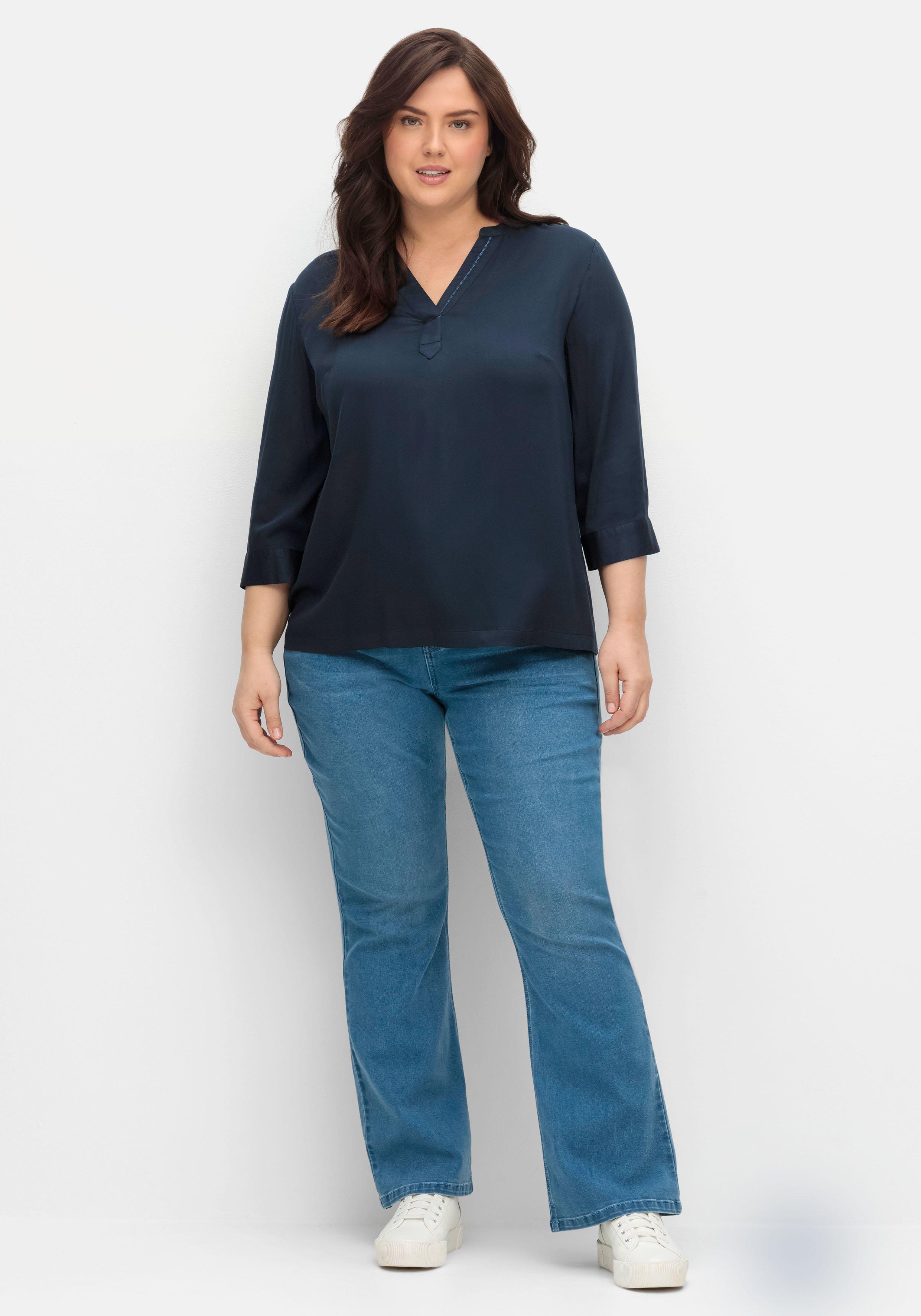 Bootcut-Jeans mit Catfaces und Shaping-Einsatz