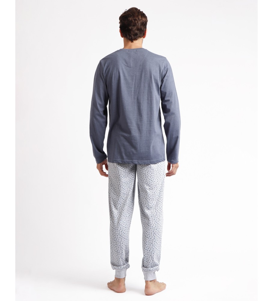 Pijama de manga comprida Antonio Miro Gray Typewriter