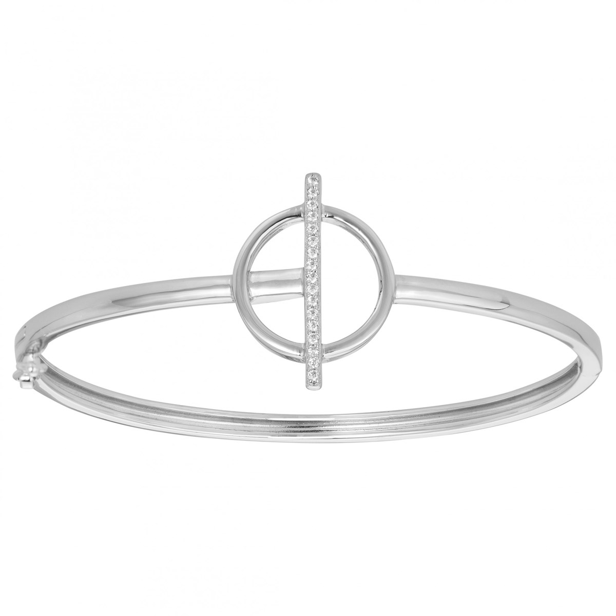 Bracelet rigide en Argent avec oxyde de zirconium blanc