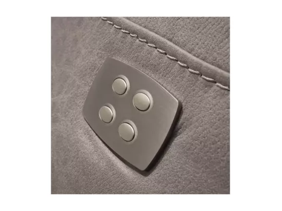 Canapé de relaxation électrique en microfibre Ducka-Couleur Beige-Système Electrique-3 places