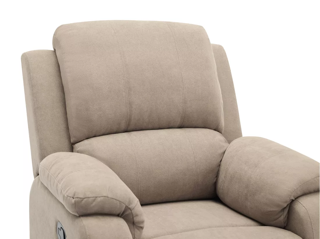 Fauteuil relax en microfibre taupe BRODY