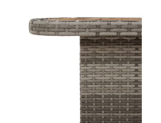 VIDAXL - Table de jardin gris 80x80x71 cm résine tressée et bois acac...