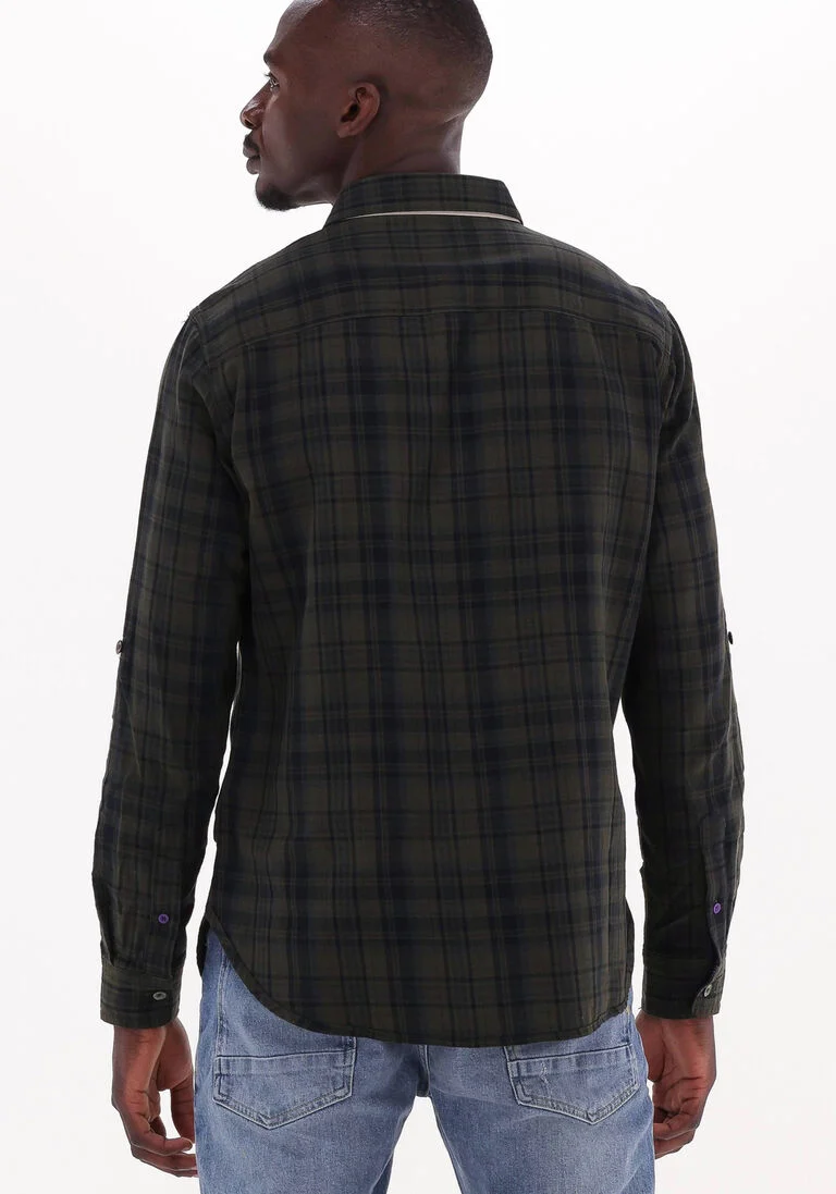 SCOTCH & SODA donkergroene scotch & soda casual overhemd regular-fit checked flannel shirt