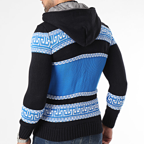 Gilet Capuche Noir Bleu