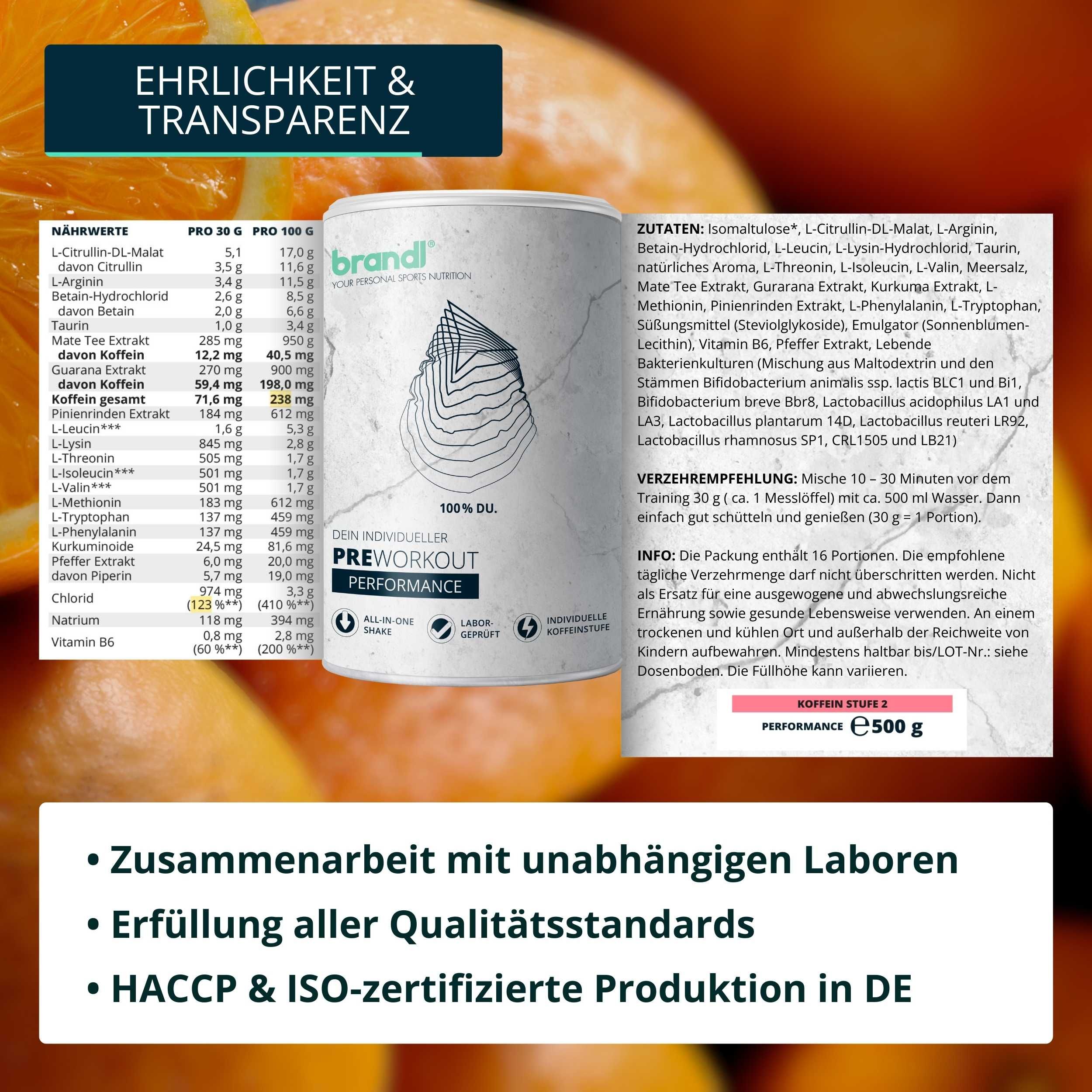 brandl® Pre-Workout Booster 2.0  | Stufe 2