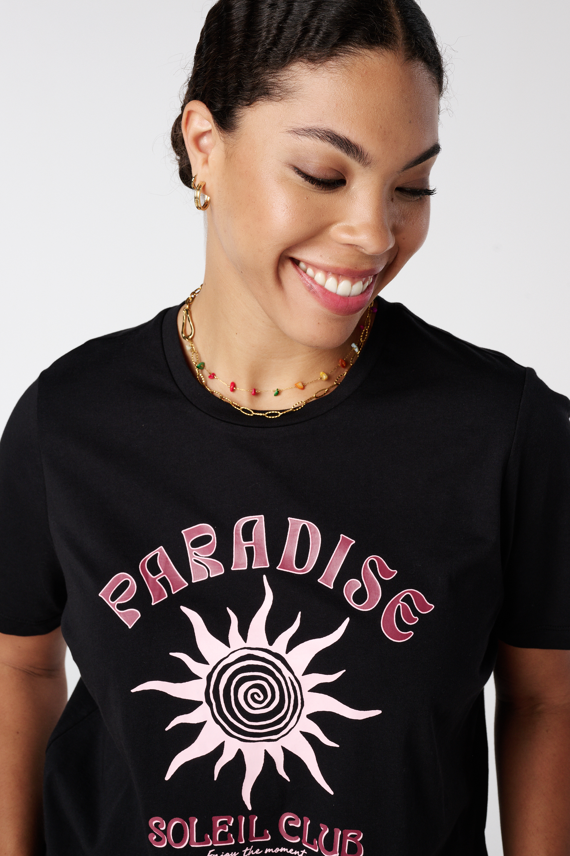 T-shirt met print Zwart