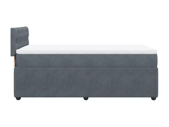 Sommier à lattes de lit et matelas Gris foncé 90x190 cm Velours