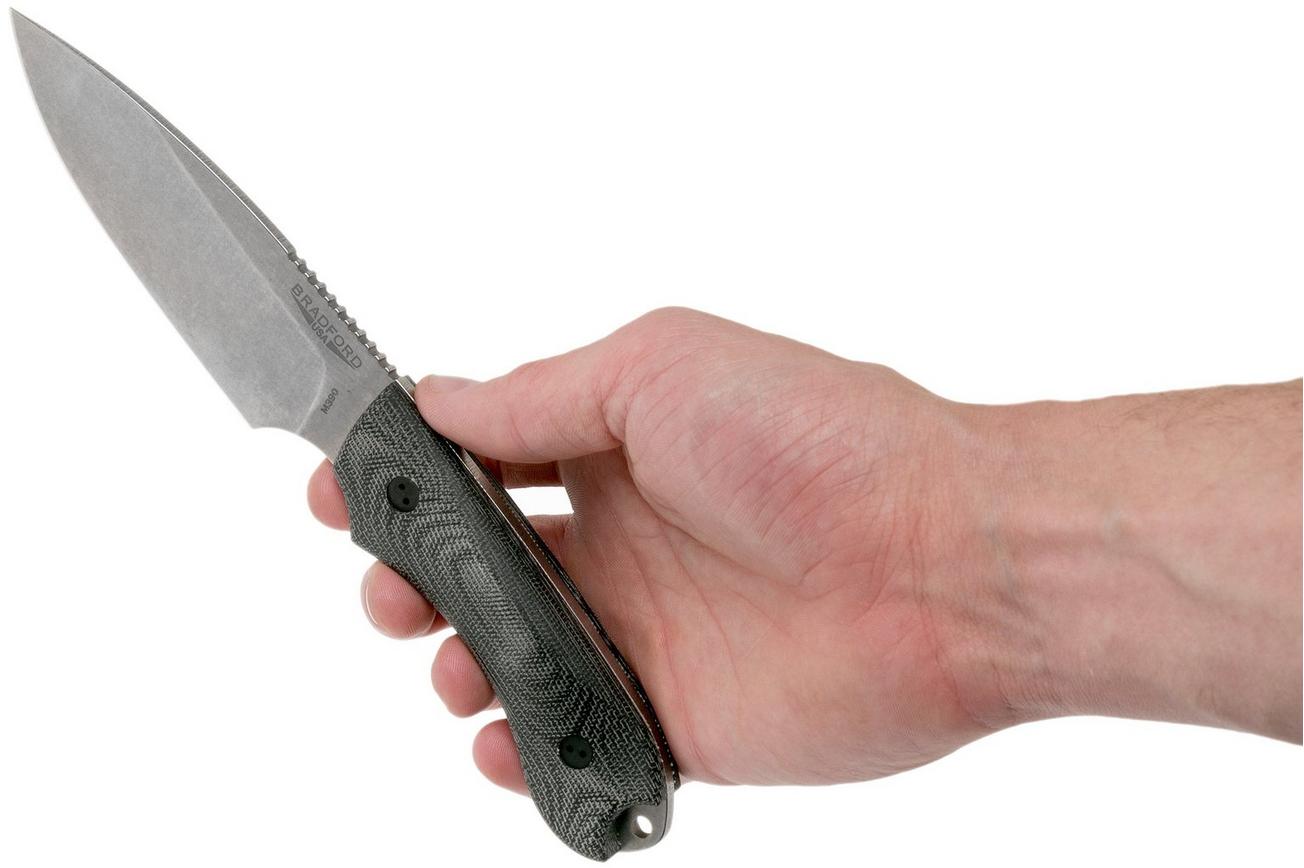 Bradford Guardian 4, 3D Black Micarta Guardian 4 M390, Sabre Stonewashed 4S-101