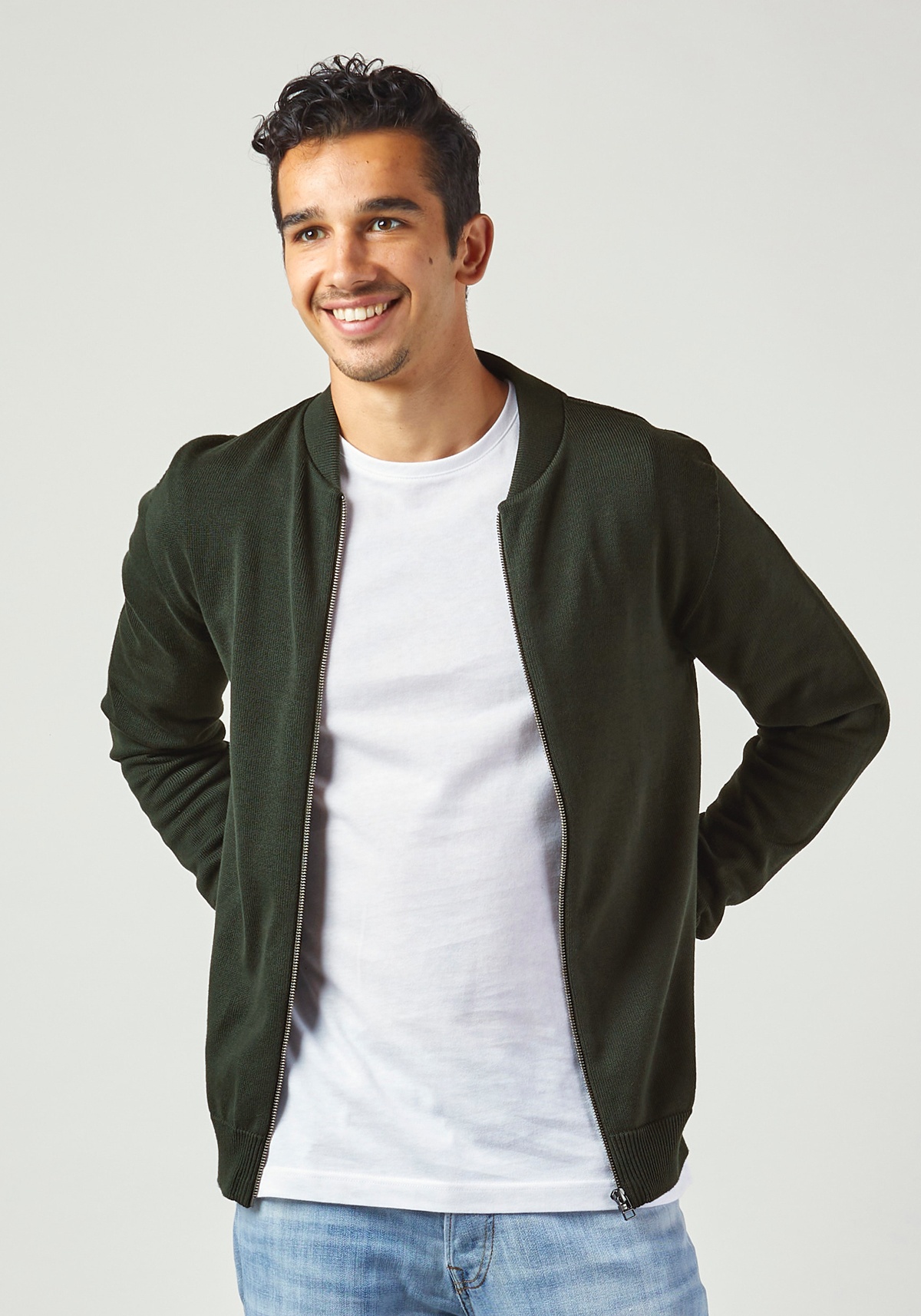 WE ARE ZRCL Herren-Strickjacke Bowler Swiss Edition Dark Green