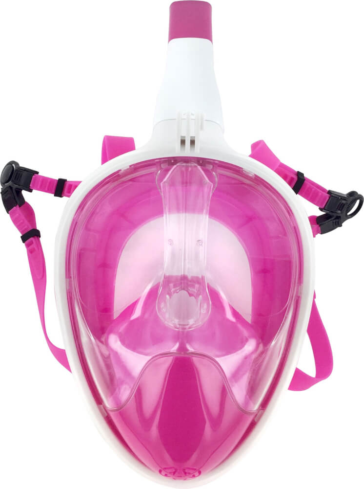 Full Face Schnorchel-Maske, pink-weiß