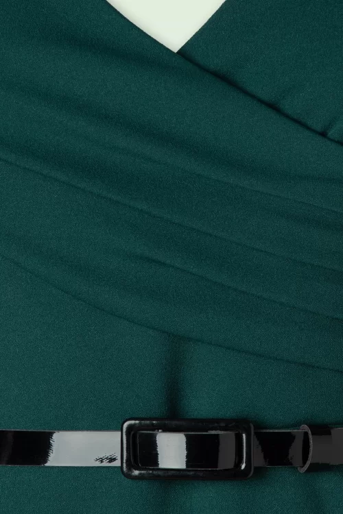 Vintage Chic for Topvintage Georgia pencil jurk in dennengroen