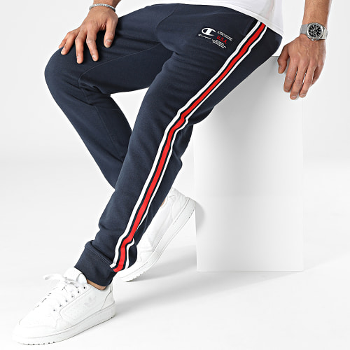 Pantalon Jogging A Bandes 218767 Bleu Marine