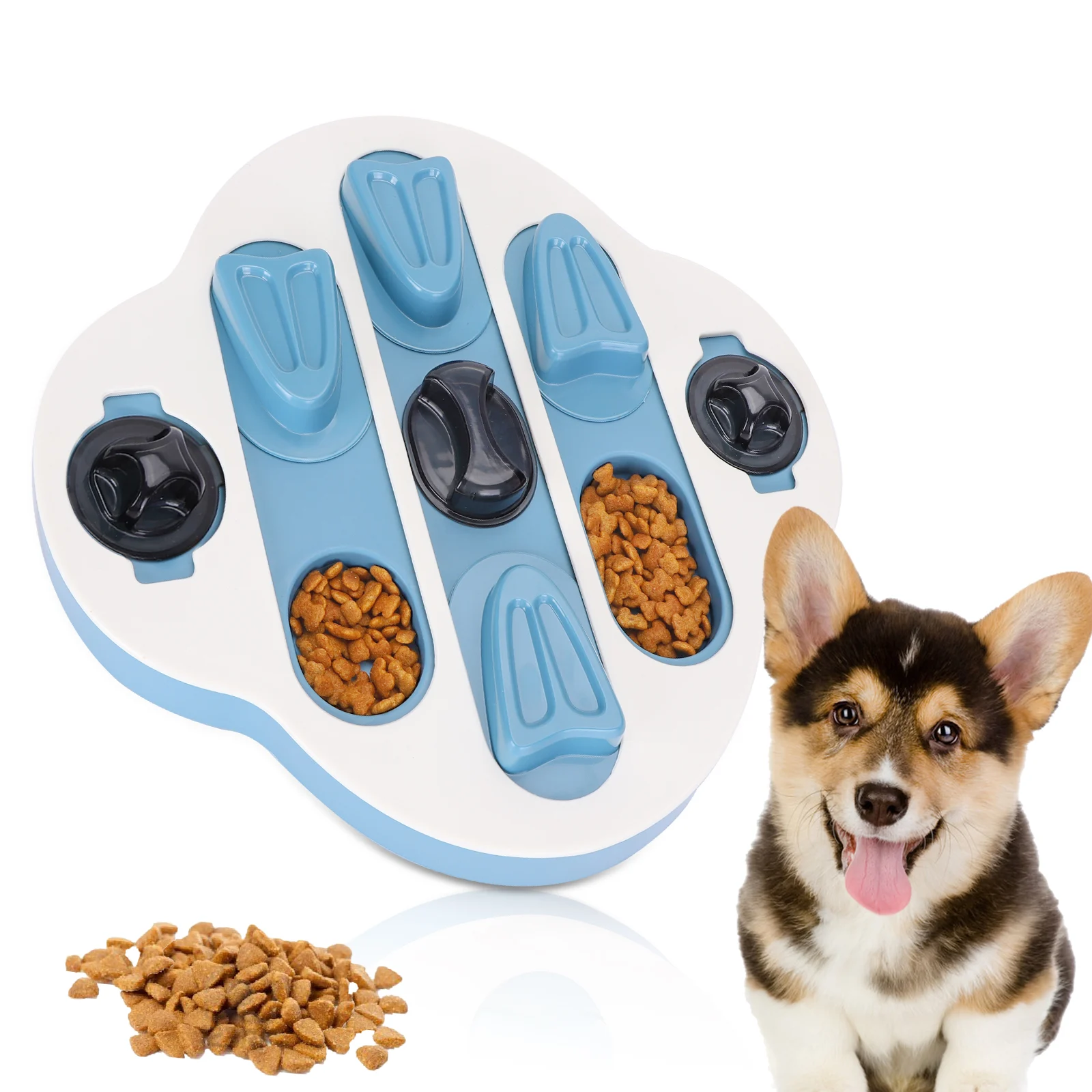 Brinquedos interativos Nobleza para cães, com dispensador de recompensas e superfície antiderrapante, para estimular o QI.