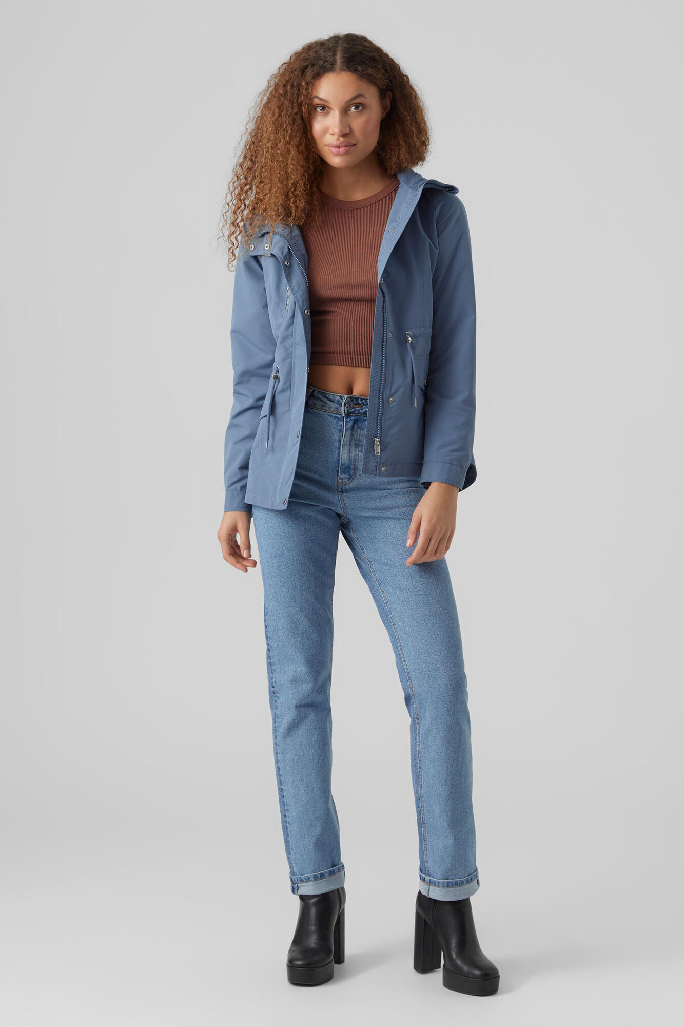 Parka com capuz - Azul