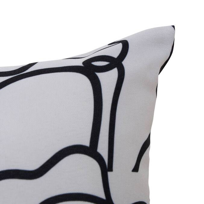 Housse de coussin d'extérieur rectangulaire NOLAN Noir et Blanc