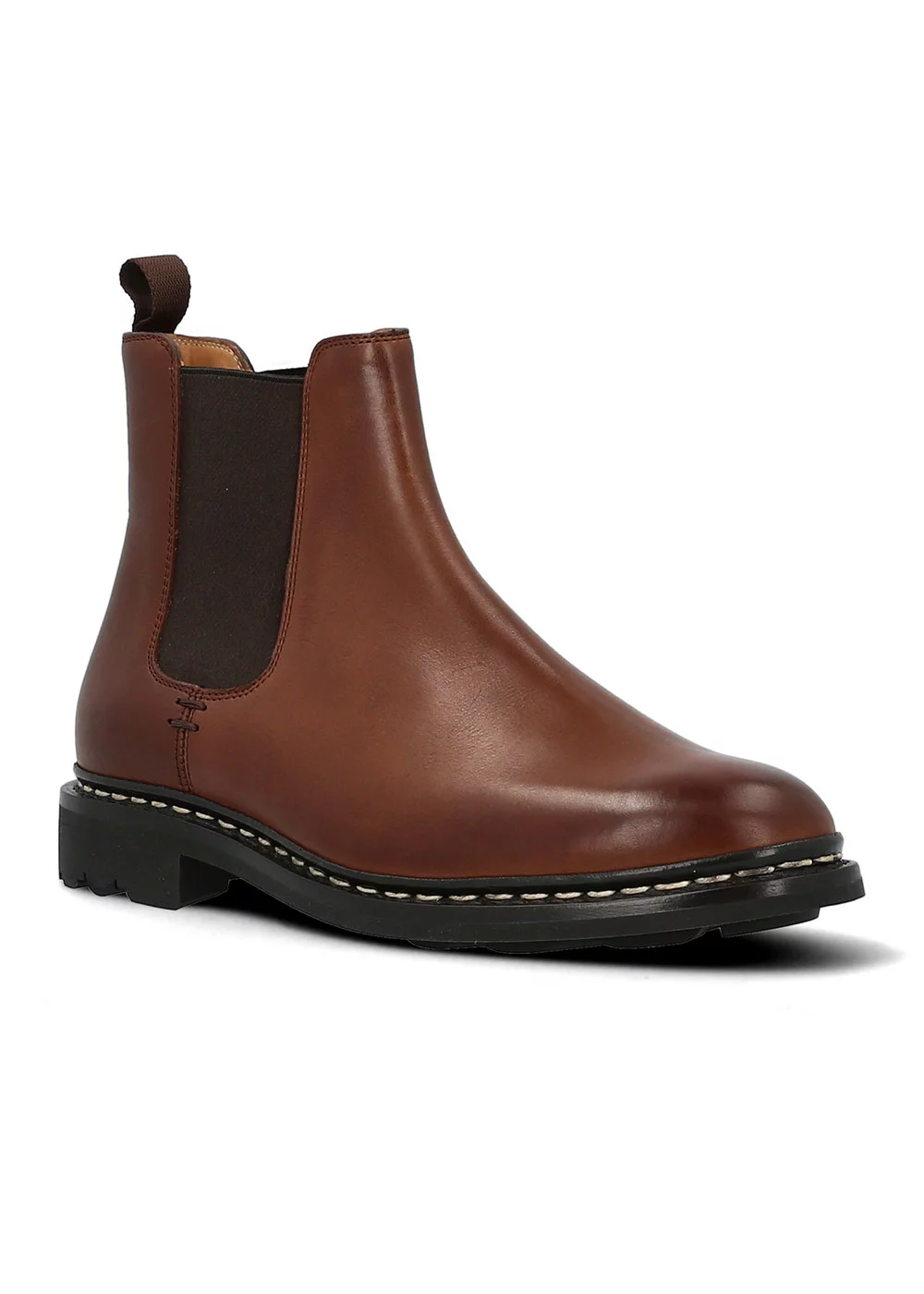 CHELSEA BOOTS TREMPLE CUIR CAMEL
