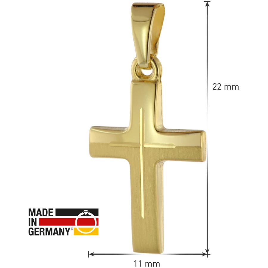 trendor Halskette mit Kreuz für Kinder Gold 3338 Karat gold