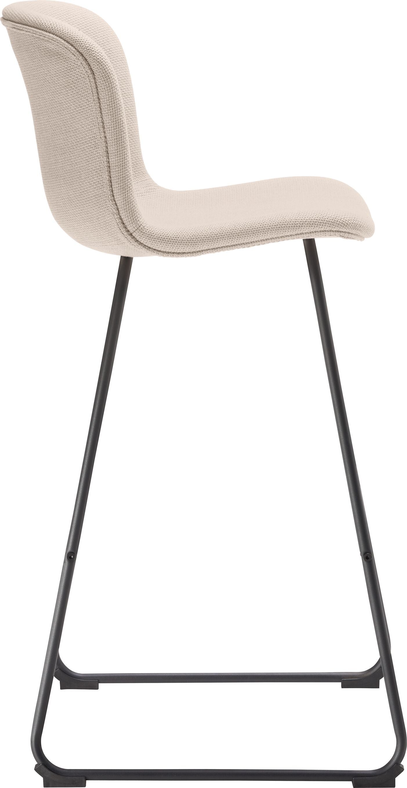 GIANNI Barhocker beige / schwarz - Beige / B: 49.0 cm x T: 52.0 cm x H: 107.0 cm