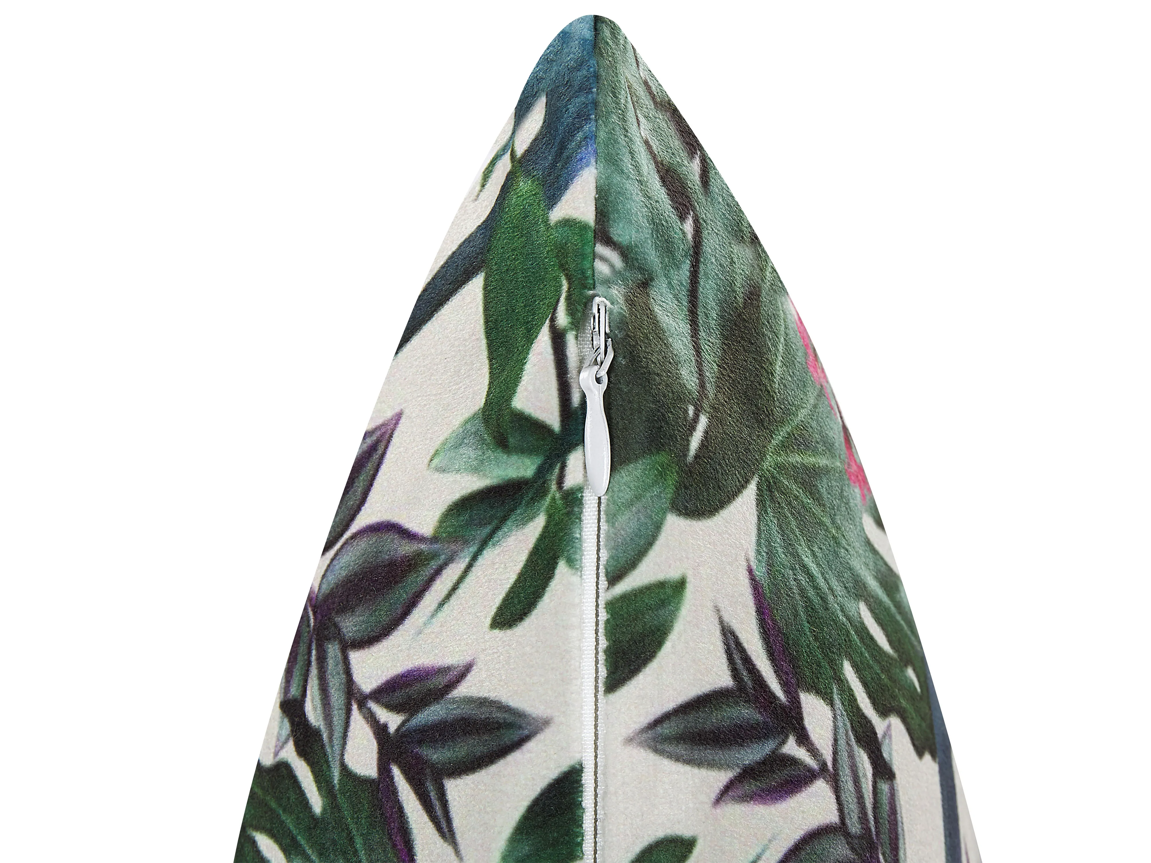 Set van 2 sierkussens GASTERIA Fluweel 45 x 45 cm Groen bladpatroon
