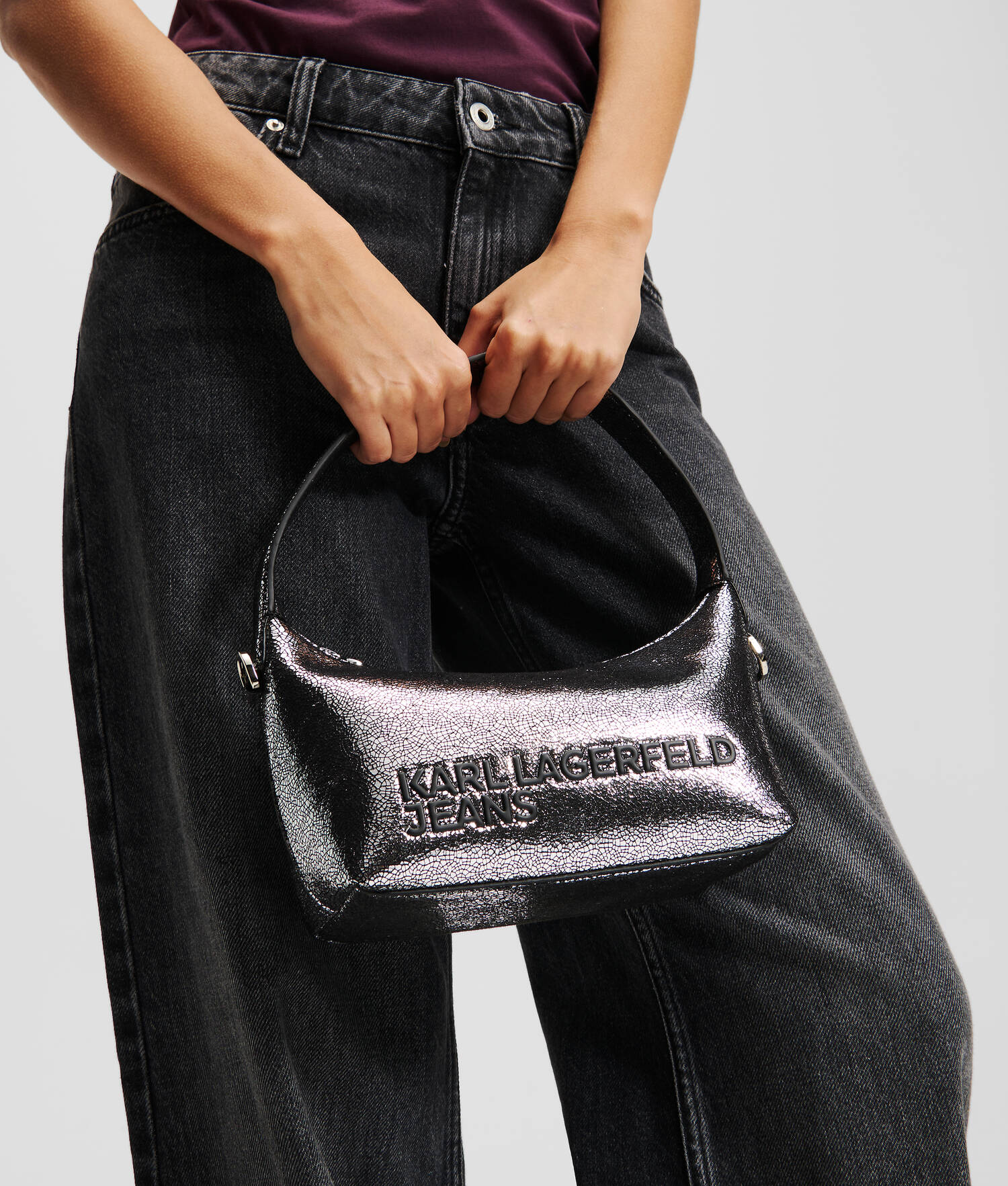 SAC À MAIN À LOGO MÉTALLIQUE KLJ