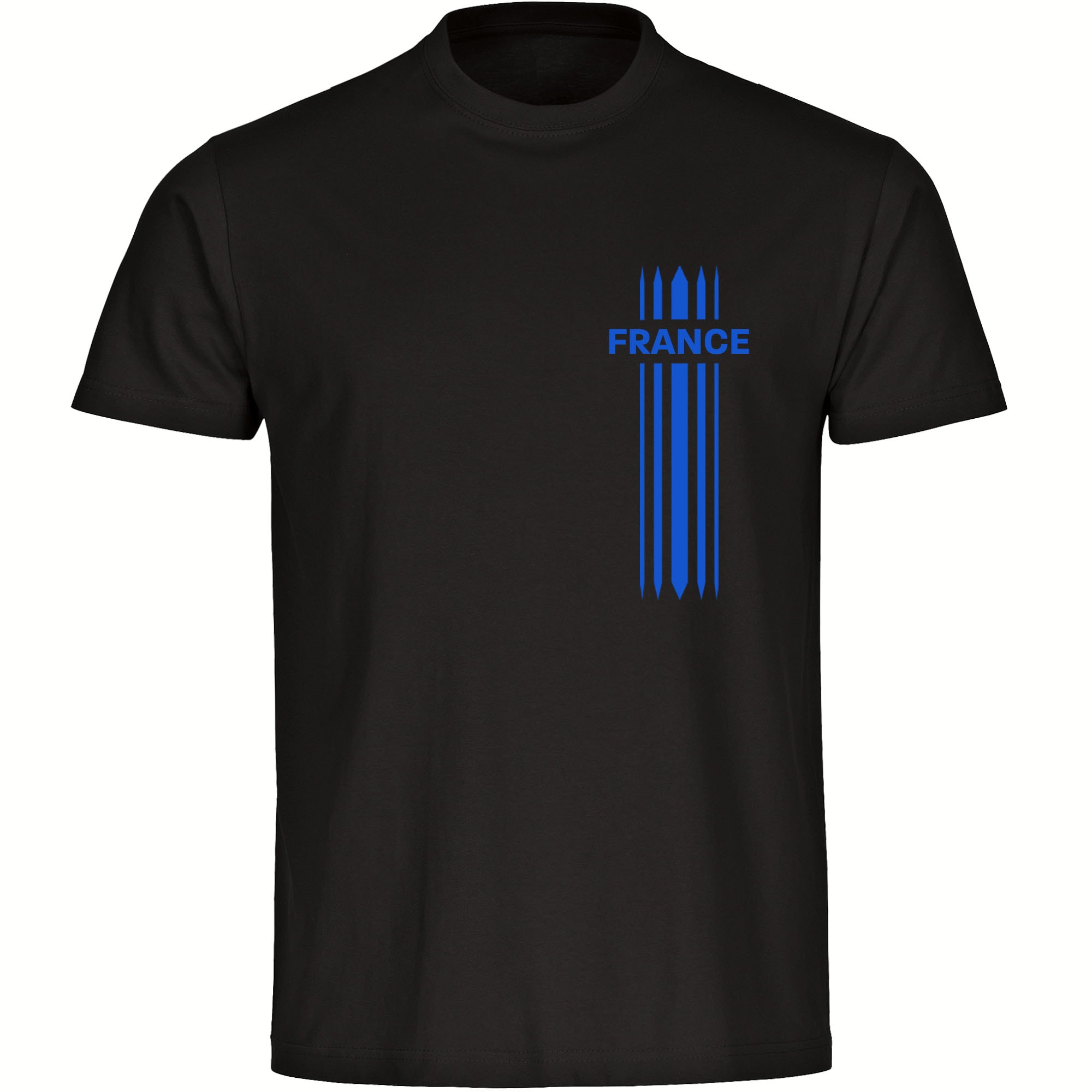 multifanshop® Herren T-Shirt- France - Streifen - Druck blau