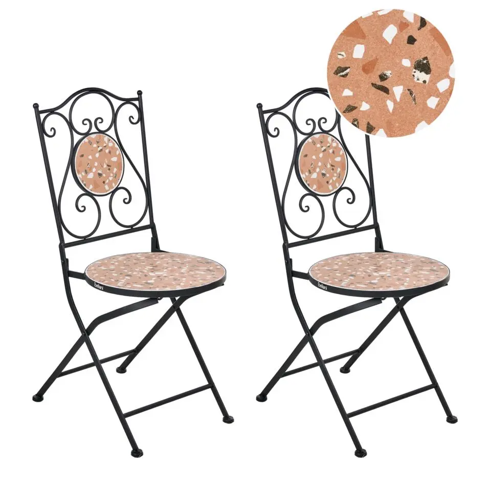 ADRANO - Set van 2 tuinstoelen - Zwart - IJzer