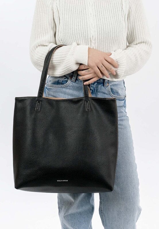 Emily & Noah Eva Bag in Bag Reversible Shopper Black