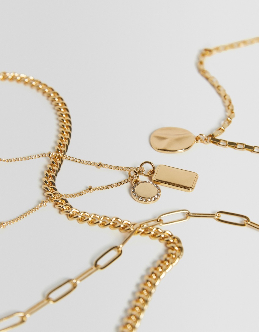 Conjunto de 4 colares com pingentes