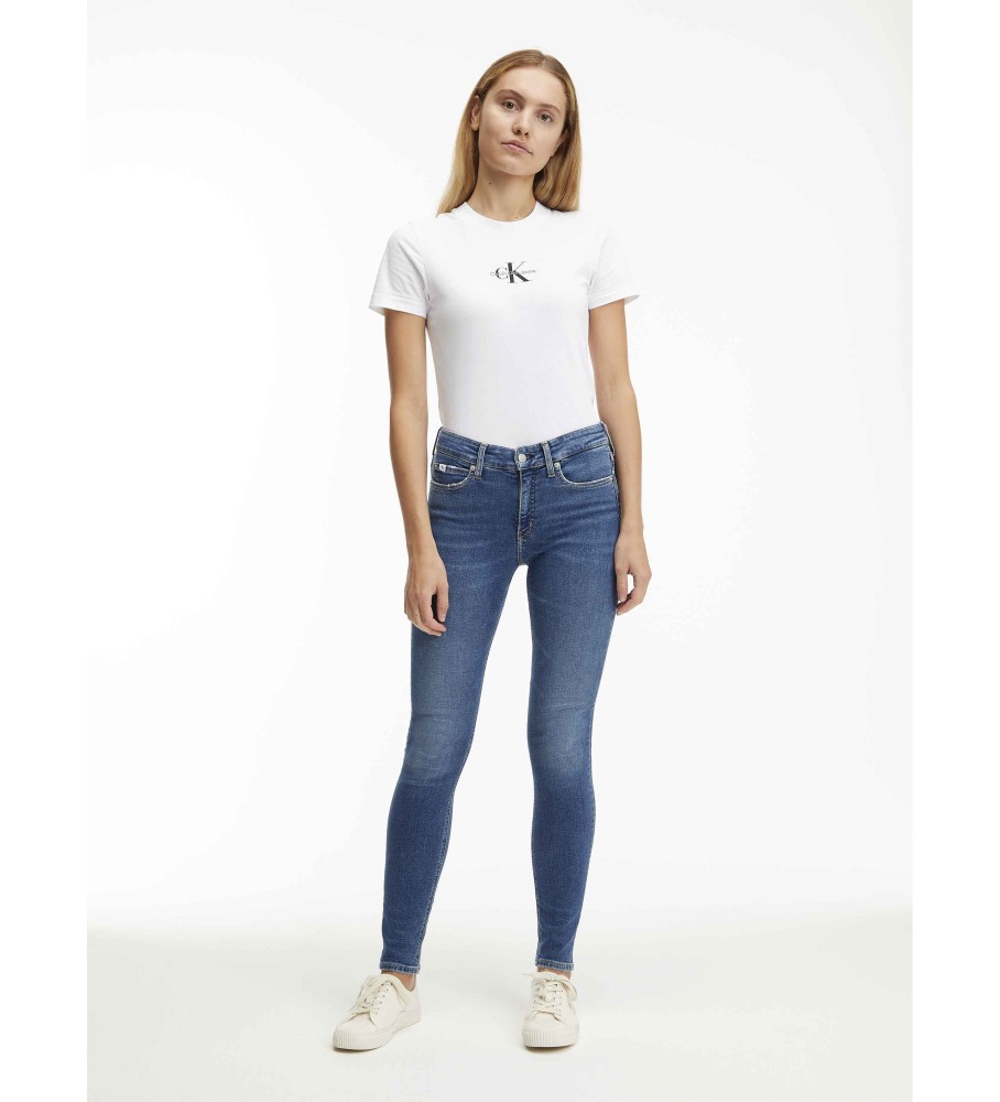 Calça jeans skinny de cintura média Calvin Klein azul