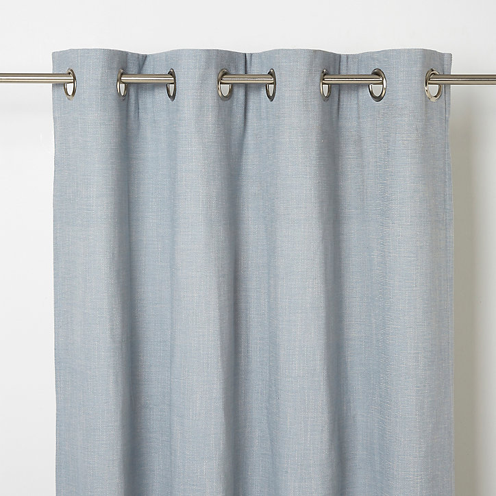 Rideau GoodHome Tiga gris bleu l.140 x H.260 cm