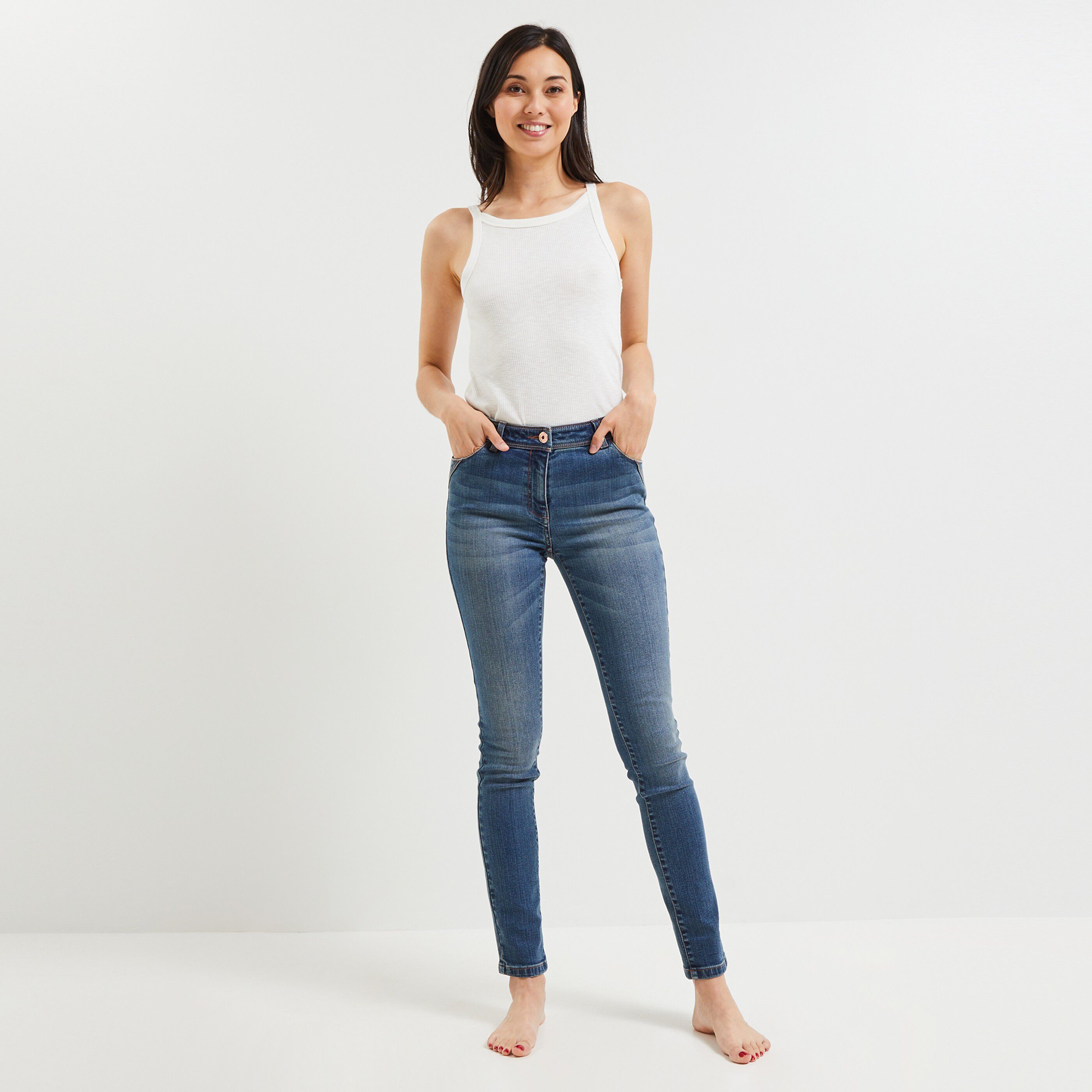 Jean slim LONDON femme - STONE