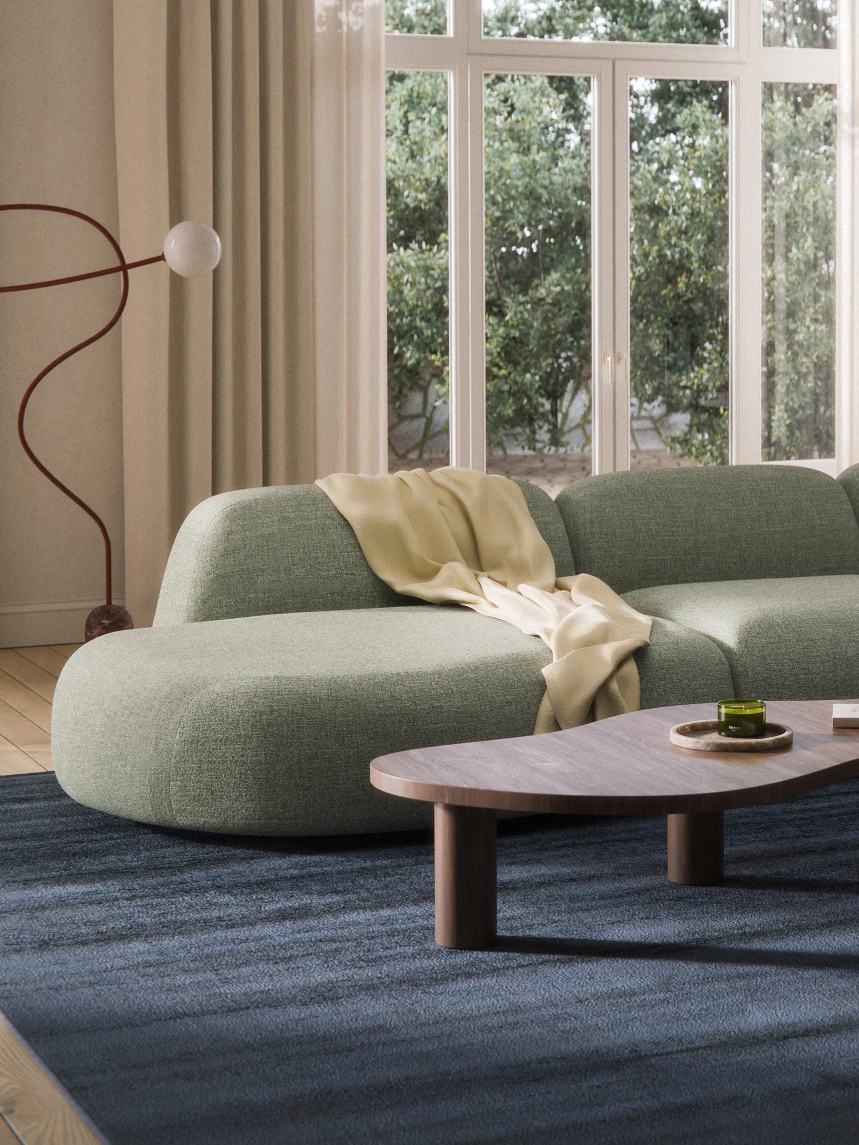 Bouclé chaise module Wolke