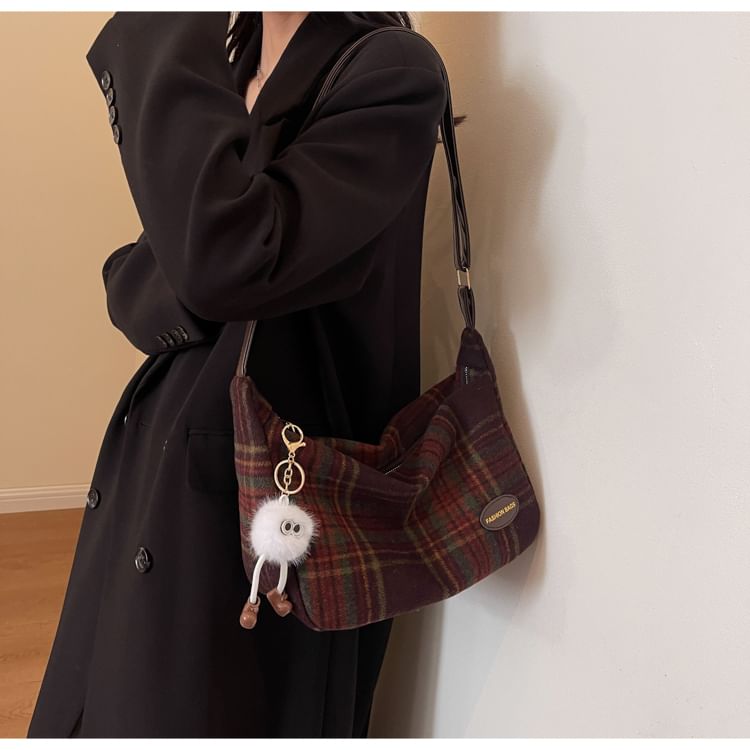 Indenis - Geruite Crossbody Tas / Tas Charm / Set