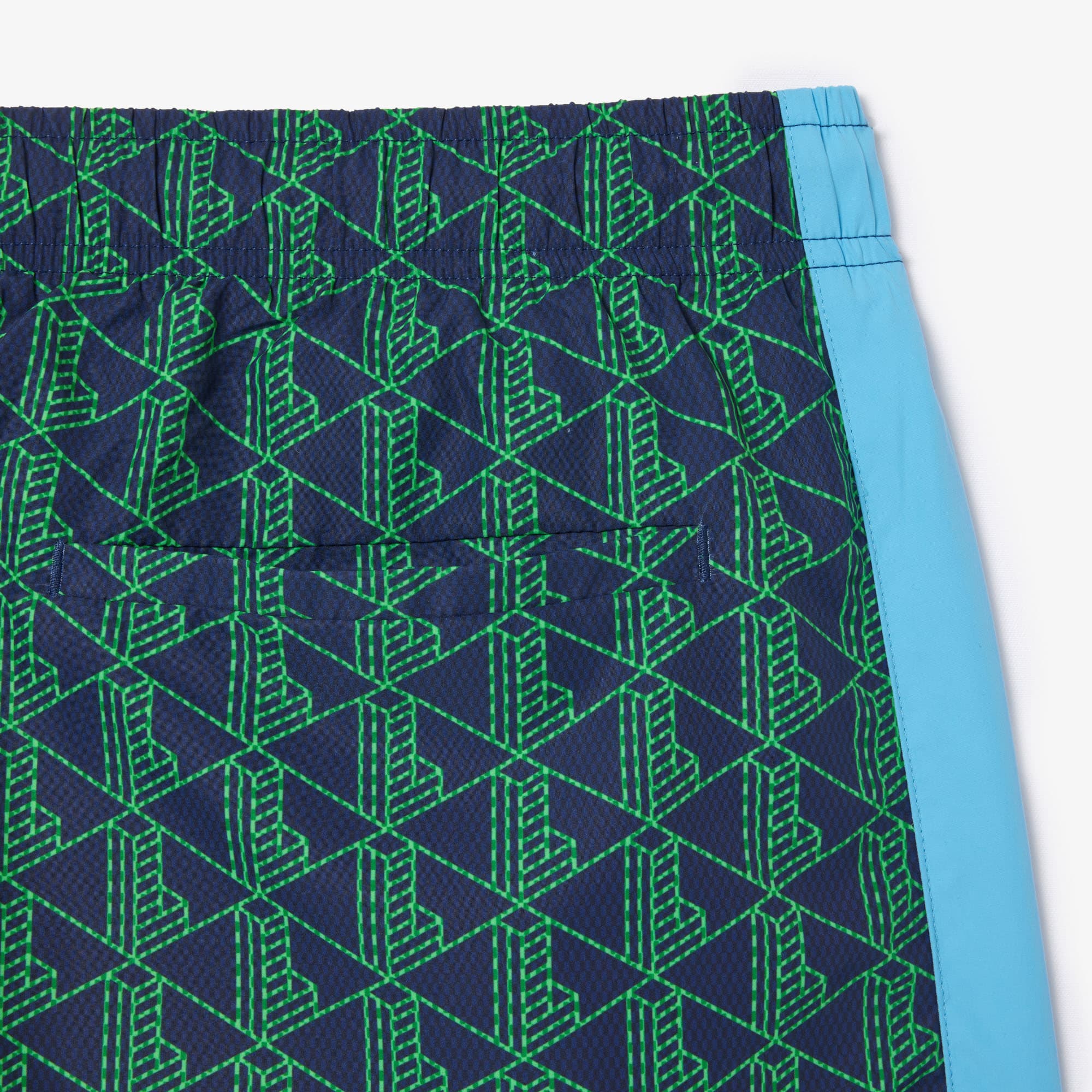 LACOSTE Badehose mittellang mit Monogramm-Aufdruck Badebekleidung - Blau - Lacoste - Herren