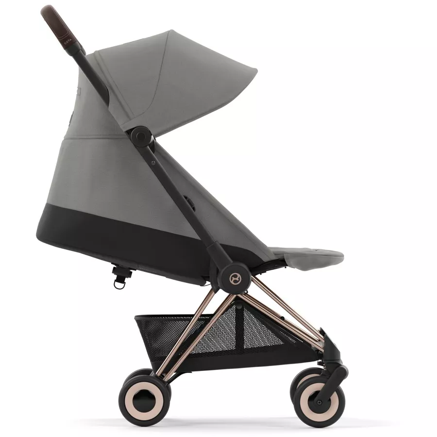 cybex PLATINUM Buggy Coya Rosegold Mirage Grey inklusive Babyschale Cloud T I-Size Sepia Black und Adapter
