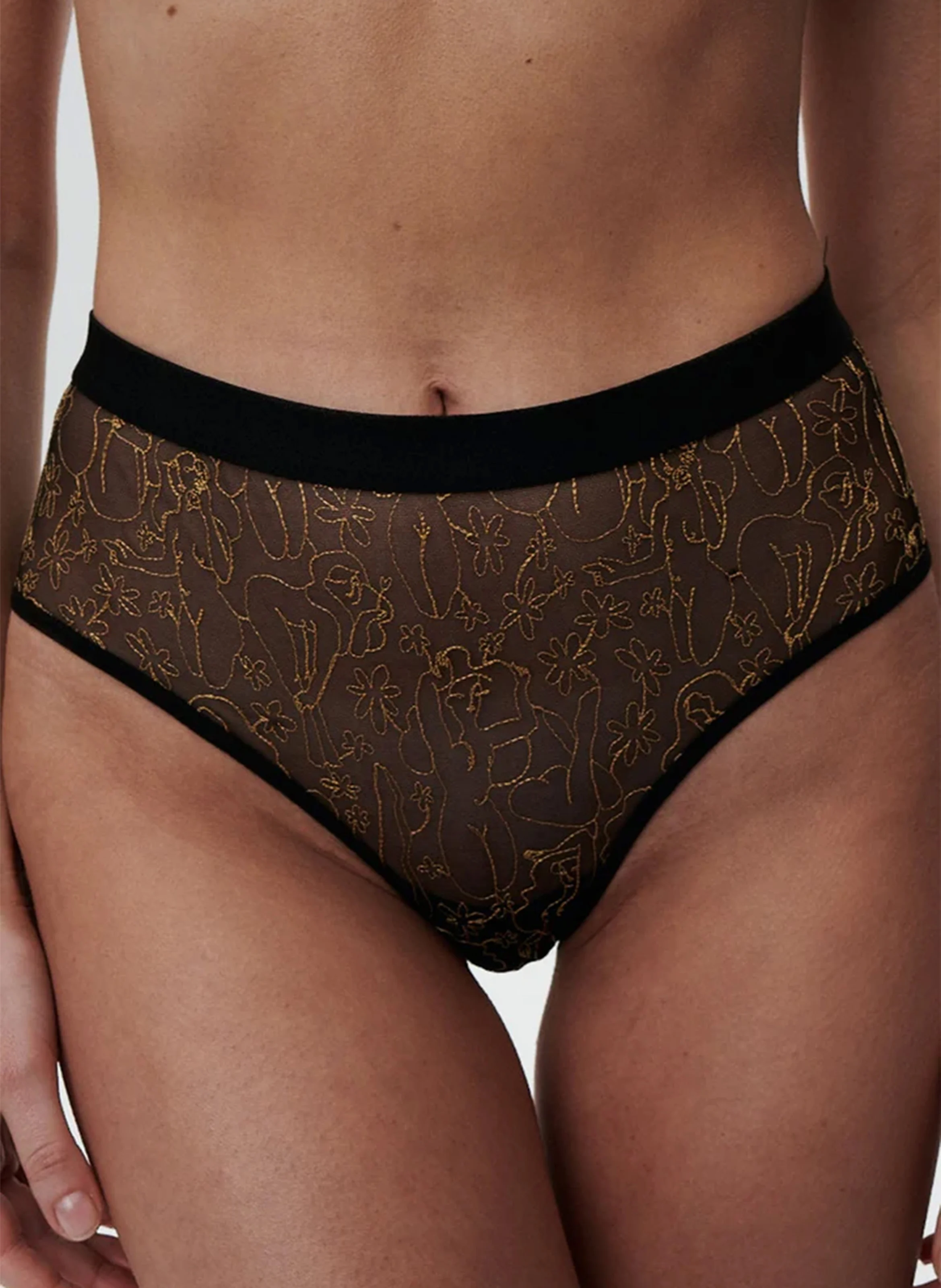 MODERN LOVE - Culotte taille haute brodée| Doré