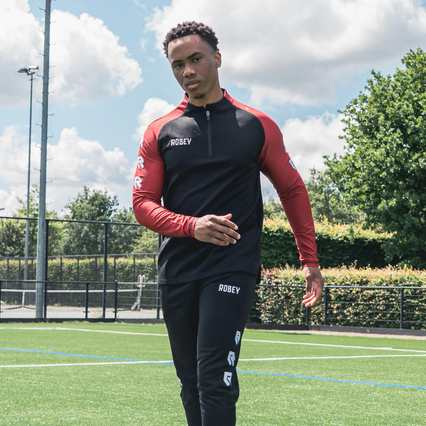 Robey Performance Half-Zip Trainingspak Zwart Rood